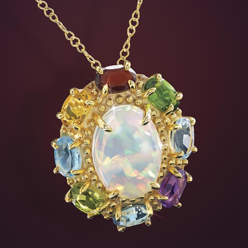 Gem of Africa Ethiopian Opal Necklace & Earrings Set